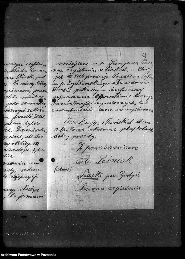 Obraz 13 z jednostki "Naczelna Rada Ludowa w Poznaniu wnioski na posadę do cegielni"