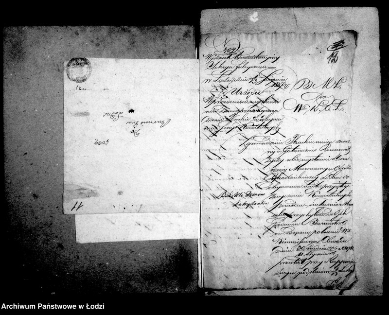 Obraz 12 z jednostki "Akta archiwum ławnika czynnego tyczące się wystawienia domu cechowego przez tkaczy w mieście Łodzi"