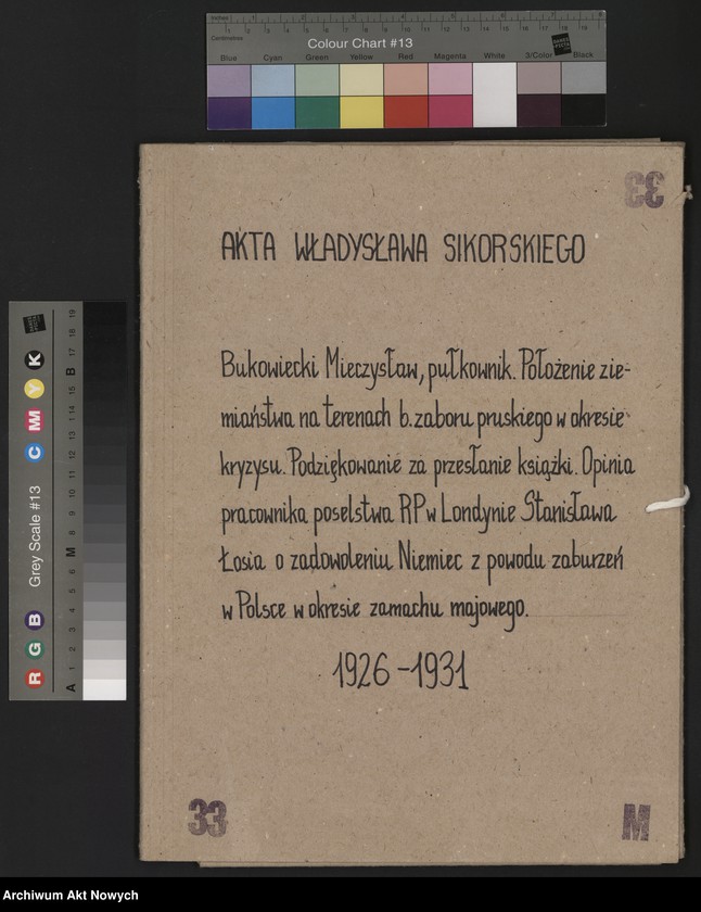 image.from.unit.number "Bukowiecki Mieczysław, pułkownik.  Położenie ziemiaństwa na terenach b. zaboru pruskiego w okresie kryzysu. Podziękowanie za przesłanie książki. Opinia pracownika poselstwa RP w Londynie Stanisława Łosia o zadowoleniu Niemiec z powodu zaburzeń w Polsce w okresie zamachu majowego."