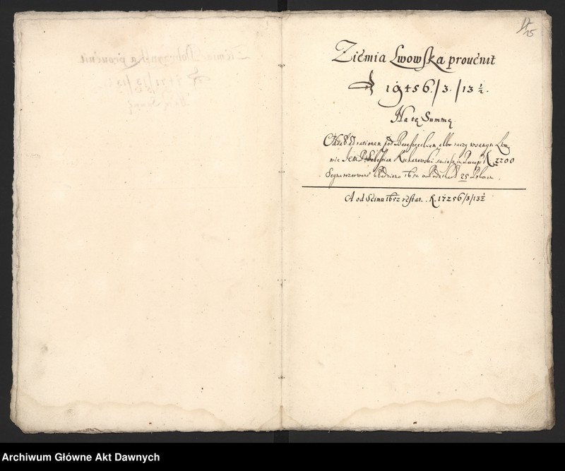 image.from.unit.number "Sumariusz poboru ("półtrzecia") uchwalonego pod Beresteczkiem, zatwierdzonego na sejmie w Brześciu Litewskim w 1653 r."