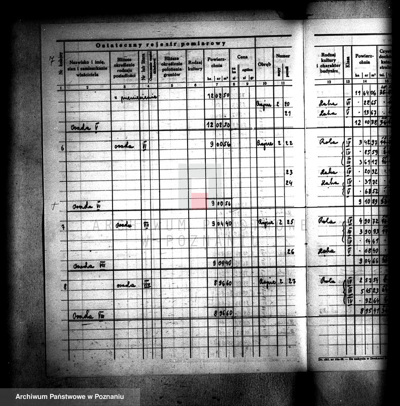 Obraz 11 z jednostki "Ostateczny rejestr pomiarowy gromady Czajcze powiatu wyrzyskiego"