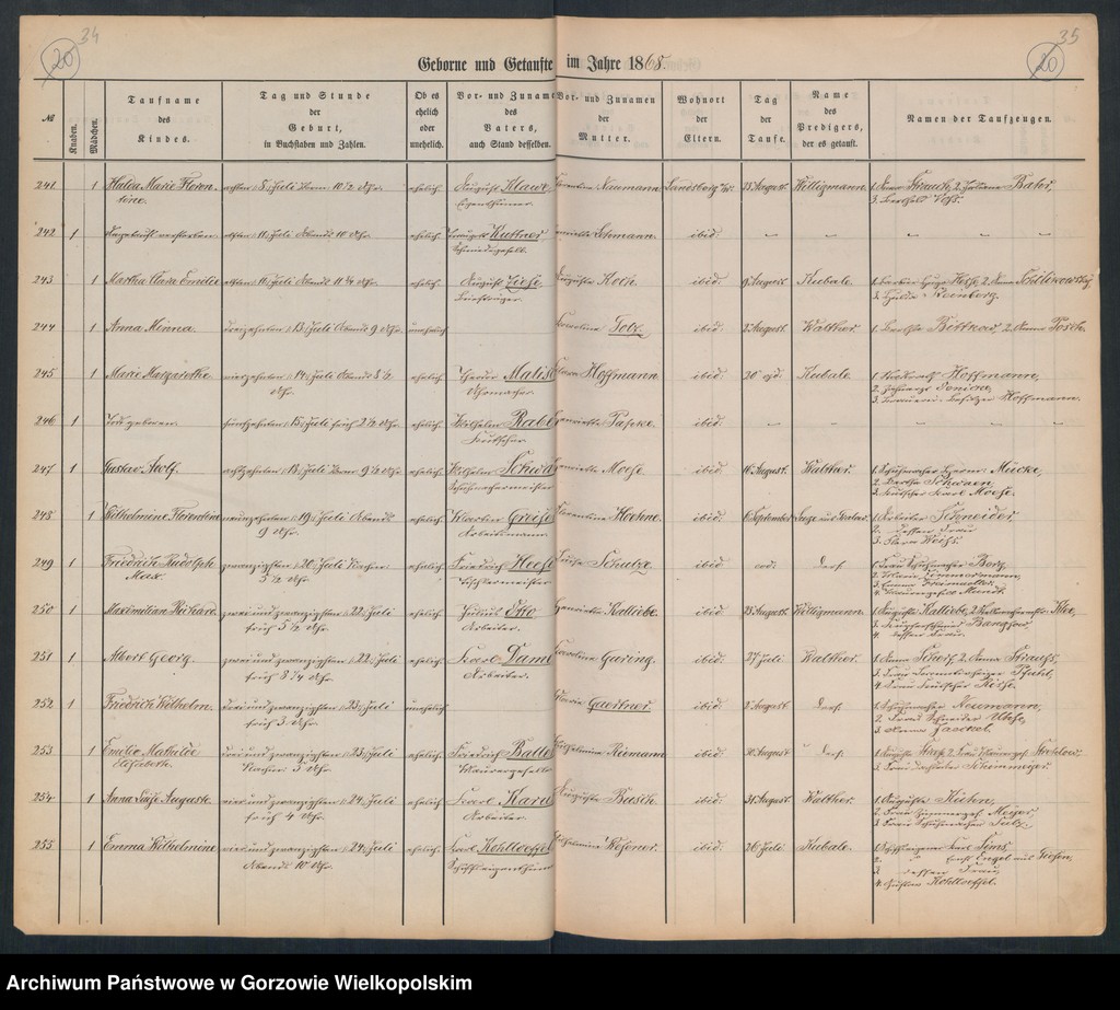 image.from.unit.number "Duplikate der Hauptkirche zu Landsberg an der Warthe (zawiera także księgę zgonów Konkordien, reformirte und Militair Kirchen Gemeinde z 1868 r.)"