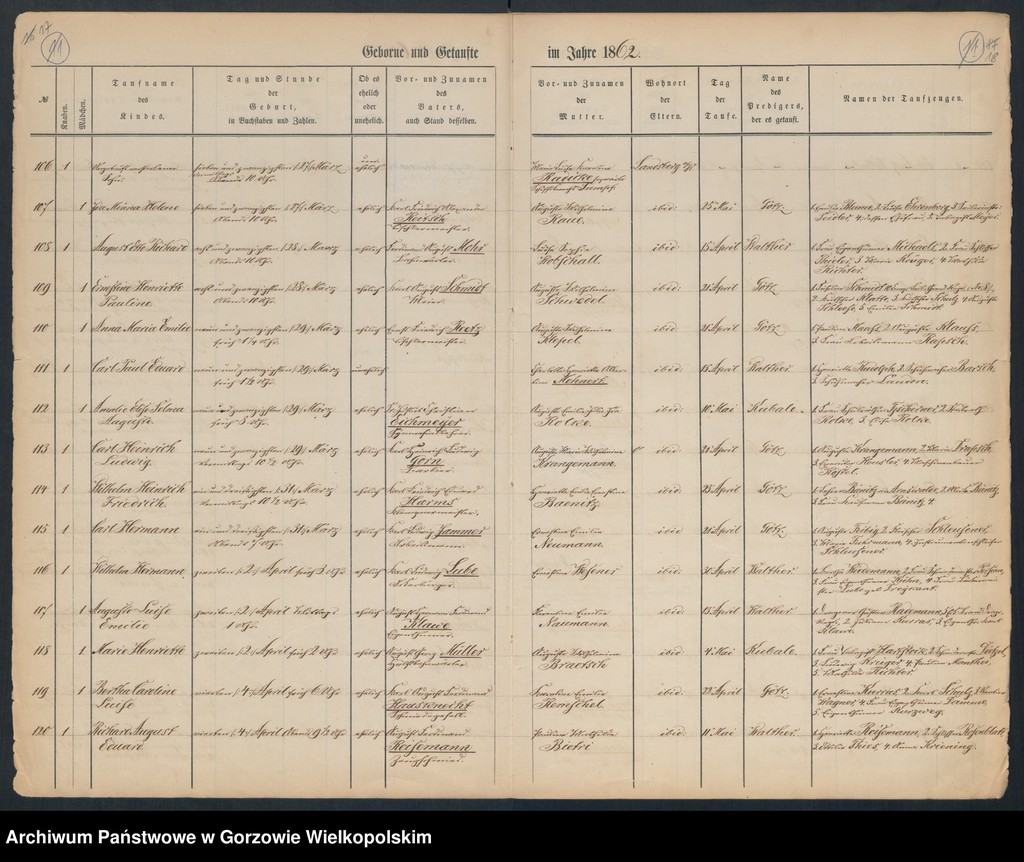 image.from.unit.number "Duplikate der Hauptkirche zu Landsberg an der Warthe (zawiera także księgę zgonów Konkordier Kirche mit der reformirten und Militair Gemeinde z 1862 r.)"