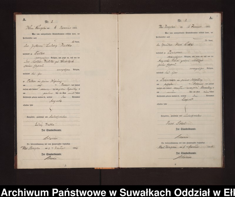 image.from.unit.number "Geburts-Neben-Register des Preussischen Standes-Amtes Gr. Konopken Kreis Loetzen"