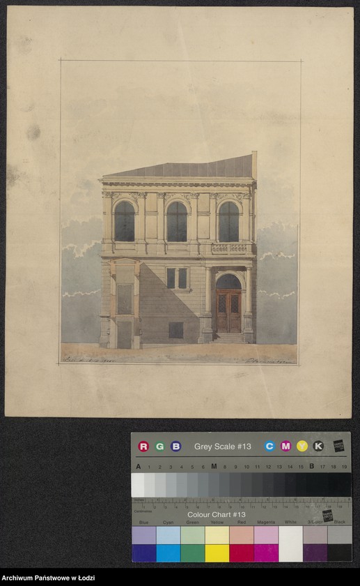 Obraz 1 z jednostki "Projekt elewacji fragmentu budynku Wydziału Hipotecznego Towarzystwa Kredydowego w Łodzi"