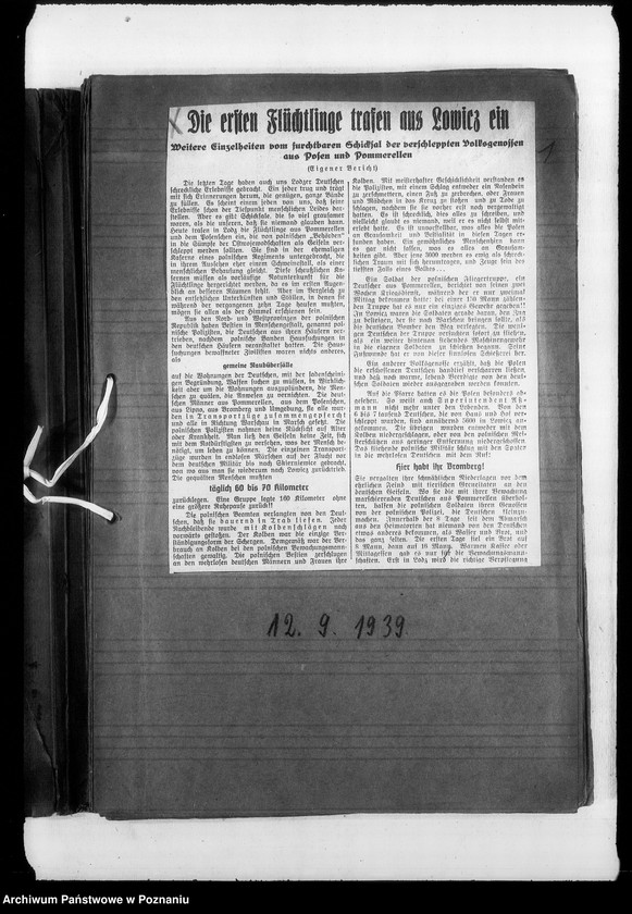 image.from.unit.number "Zweigstelle Litzmannstadt (Łódź). Zeitungsansschnitte, Berichte über Verschleppungen und Todesanzeigen"