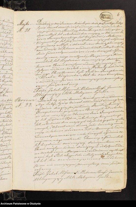 image.from.unit.number "Duplikat Akt Stanu Cywilnego Urodzonych, Zaślubionych i Zmarłych z Parafii Janowiec za Rok 1867"