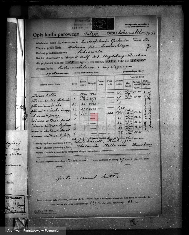 Obraz 11 z jednostki "Cukrownia w Opalenicy Towarzystwo Akcyjne nr woj. 129"