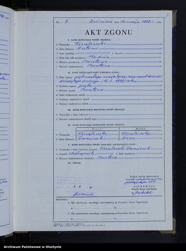 image.from.unit.number "Księga zgonów Nr 1 - 35 i 1 - 44 /przepisana w języku polskim z oryginału niemieckiego w dniach 4.09.-7.09.1961/"