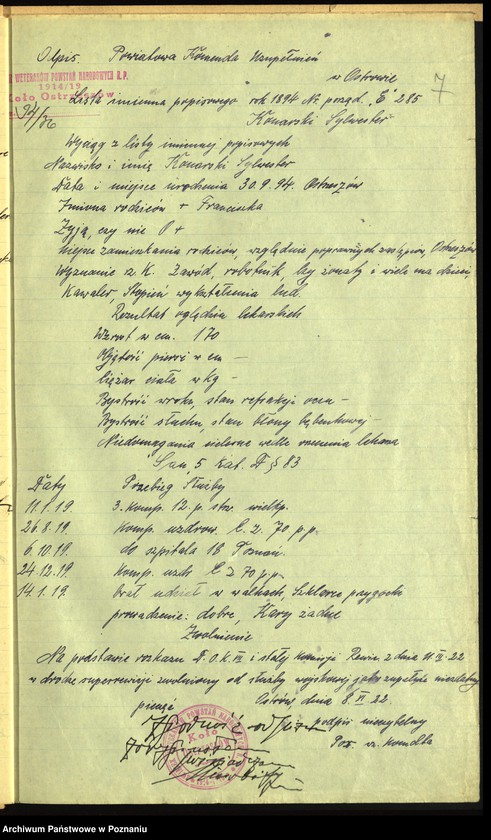 Obraz 12 z jednostki "Ostrzeszów, powiat Kępno - akta koła."