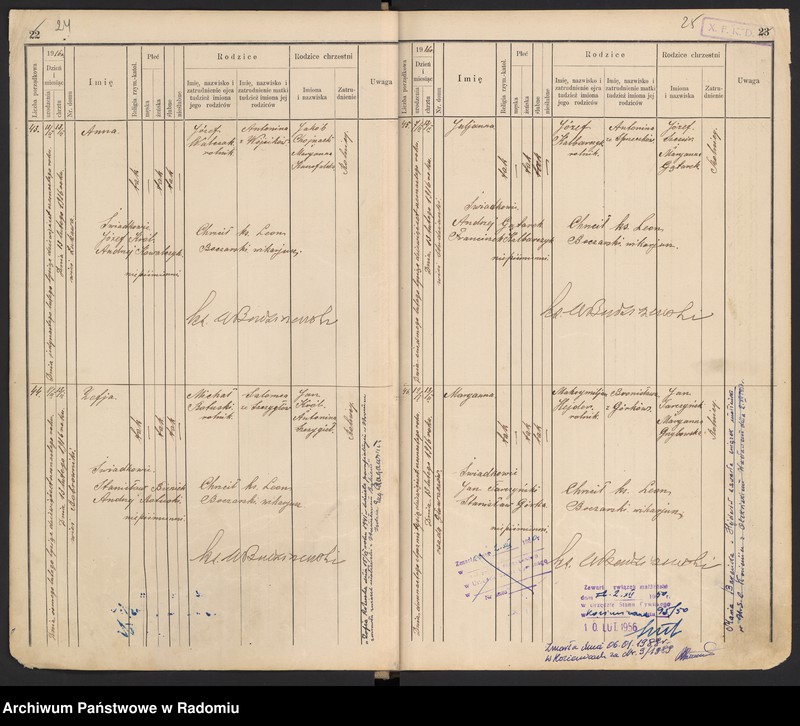 image.from.unit.number "[Duplikat Tom I a i Tom I b Księga urodzonych parafii Głowaczów za 1916 rok]"