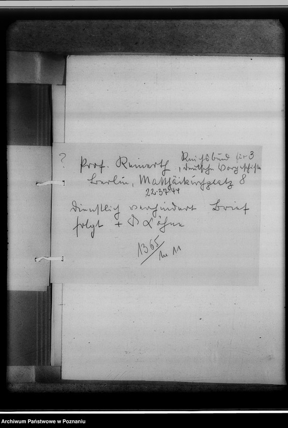 Obraz 7 z jednostki "Tagesordnung zur Arbeitsbesprechung der Sippenamtsleiter aus den Ortsgebieten in Posen [Poznań] [oraz korespondencja]"