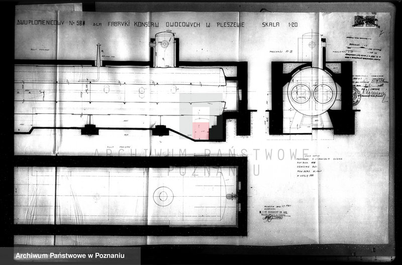 Obraz 20 z jednostki "Firma W. St. Radomski Pleszew nr fabr kotła 588, nr woj. kotła 4593"