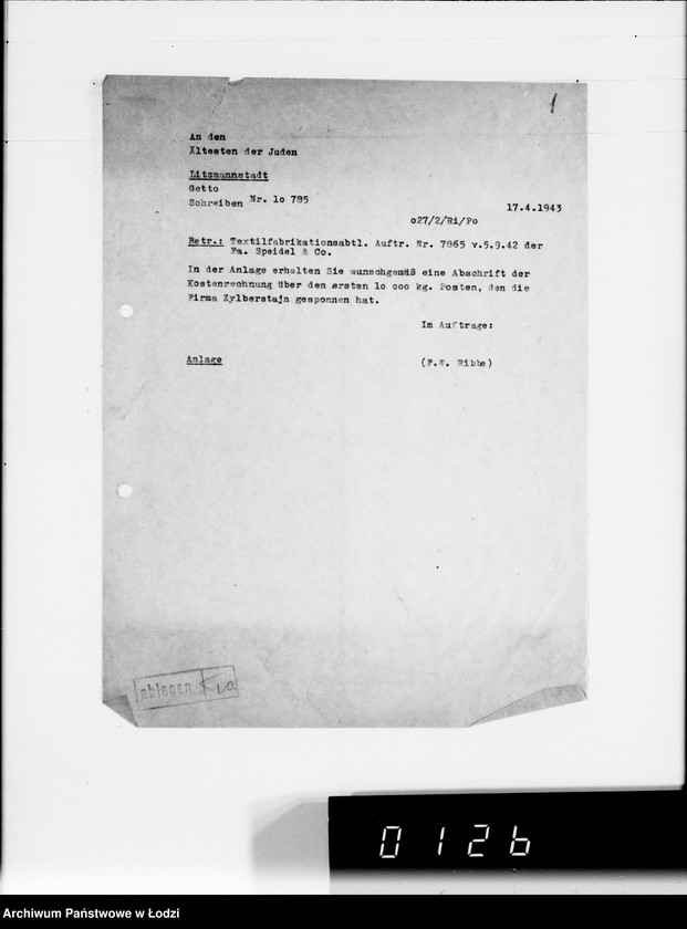 Obraz 5 z jednostki "Lumpen gegen Zellwolle [dostawa z Getta]"