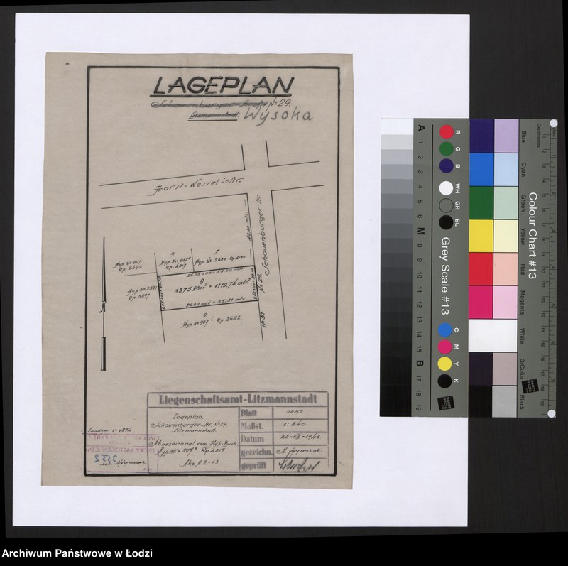 Obraz 1 z jednostki "Lageplan Schauenburger-Strasse Nr 29 Litzmannstadt"