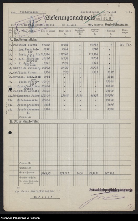 Obraz 8 z jednostki "[Odstawa ziemniaków z terenu powiatów Nowy Tomyśl - Poznań]"