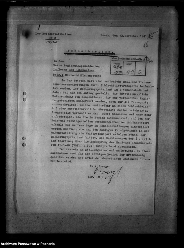 Obraz 20 z jednostki "Bekämpfung der Tierseuchen"