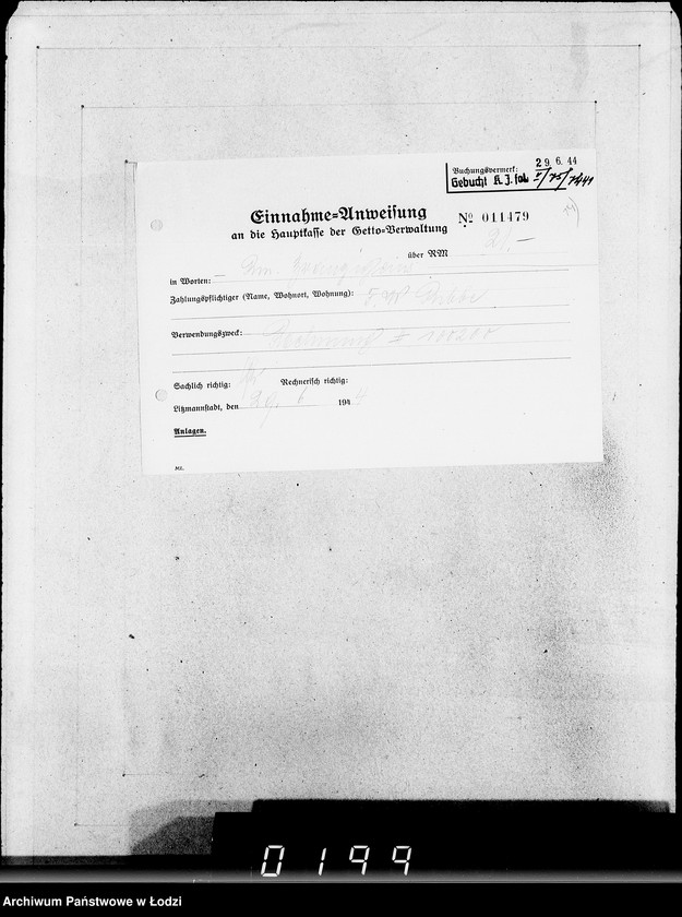 Obraz 18 z jednostki "26 Kassenbelege nr 62/7084- 7850"