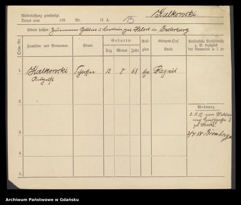 image.from.unit.number "Karty meldunkowe: Kalkoff - Kallweit"