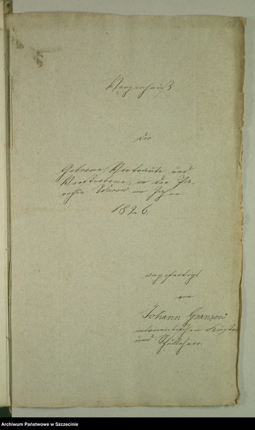 image.from.unit.number "Duplicate des Kirchenbuchs von den Grabowschen Gütern [Grabow]: Prützow [Prusinowo], Rienow [Rynowo], Tarnow [Tarnowo], Wuhrow [Worowo] und Mühlendorf [Poradz]"