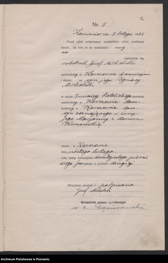 Obraz 7 z jednostki "Rejestr główny zgonów"