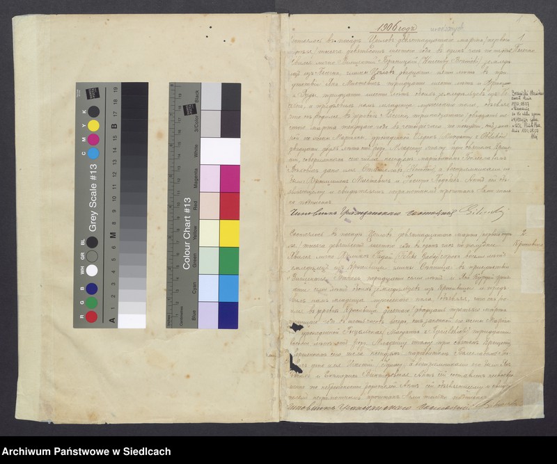 Obraz z jednostki "[Akta urodzeń, małżeństw, zgonów] [zawiera akta urodzeń 1906, 1907, akta małżeństw 1906, 1907, akta zgonów 1906-1909]"