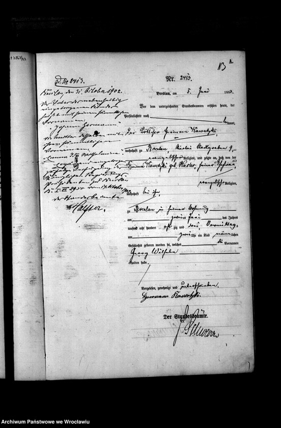 image.from.unit.number "Geburts-Haupt-Register Breslau II 1883 Band 7"