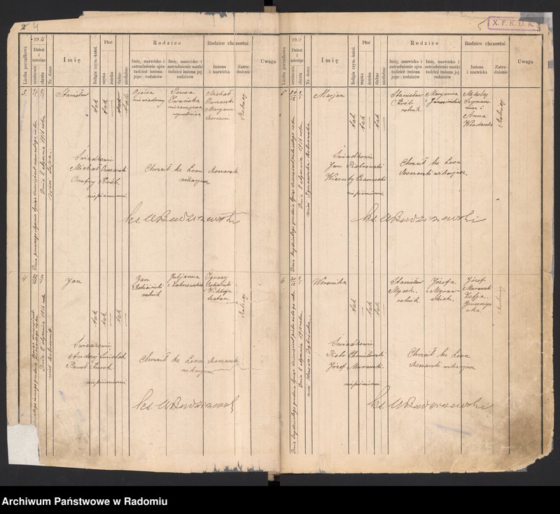 image.from.unit.number "[Duplikat Tom I a i Tom I b Księga urodzonych parafii Głowaczów za 1916 rok]"