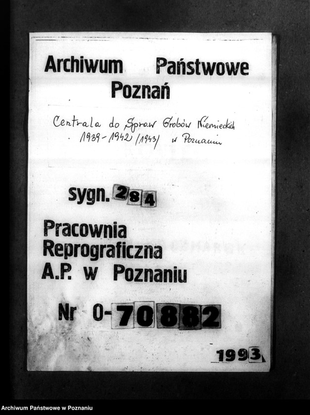 Obraz 1 z jednostki "Korespondencja w sprawie Niemców, którzy zginęli w 1939 roku w różnych powiatach"