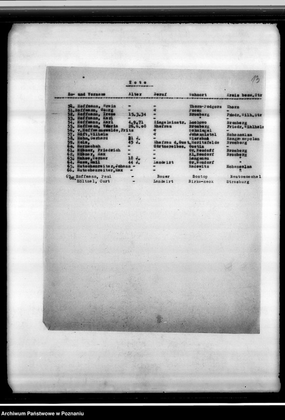 Obraz 17 z jednostki "Spisy zmarłych i zaginionych w 1939 roku miejscowych Niemców"