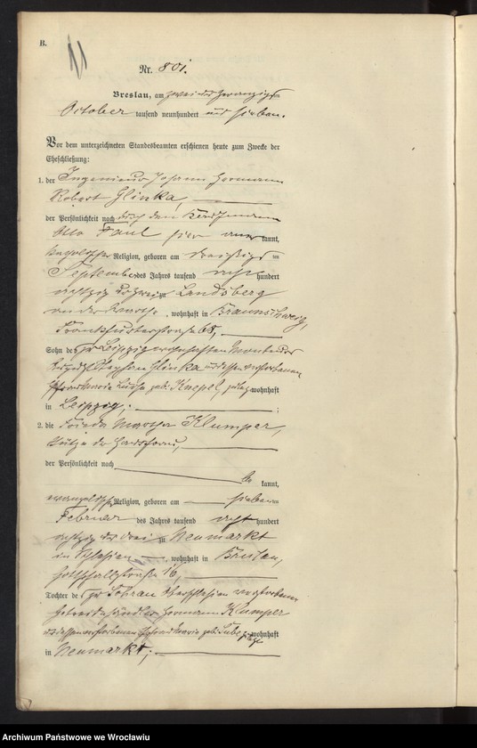 image.from.unit.number "Heiraths-Haupt-Register Breslau II 1907 Band 5"