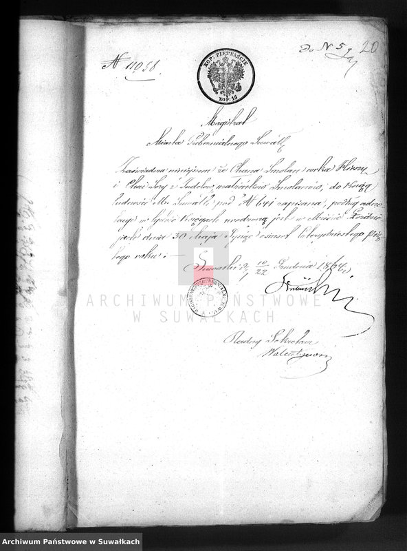 image.from.unit.number "Dowody do aktów małżeństw starozakonnych okręgu Suwałki na rok 1865-ty"