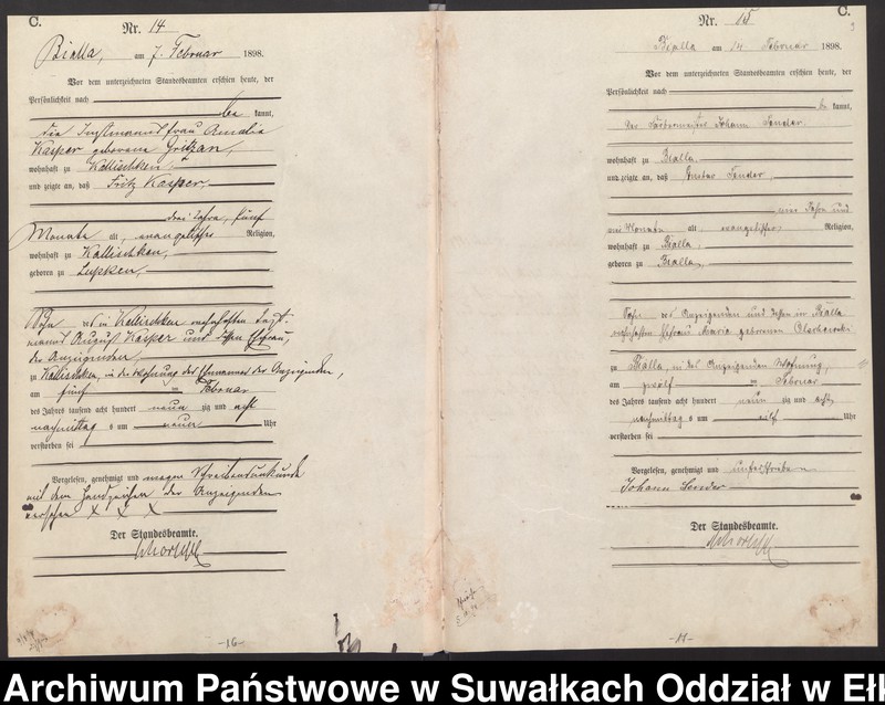 image.from.unit.number "Sterbe-Haupt-Register des Königlichen Preussischen Standes-Amtes Bialla Kreis Johannisburg"