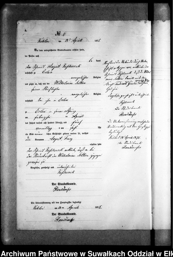 image.from.unit.number "Geburts-Neben-Register des Preussischen Standes-Amtes Kehlen Kreis Angerburg"