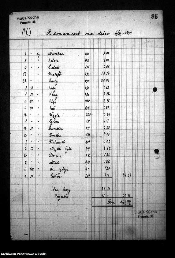 Obraz 16 z jednostki "Kuchnia N. 353 ul. Franciszkańska 38 [Działalność, personel, konsumenci, kontrole]"