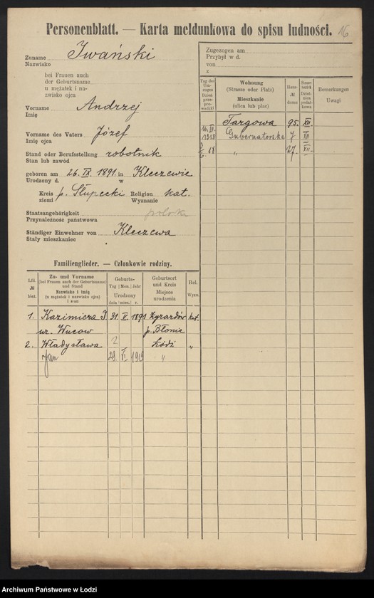Obraz 18 z jednostki "[Spis ludności Łodzi] Iwanowicz - Izydorowicz"