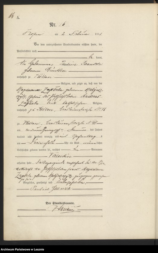 Obraz 19 z jednostki "[Księga urodzeń - miasto]"