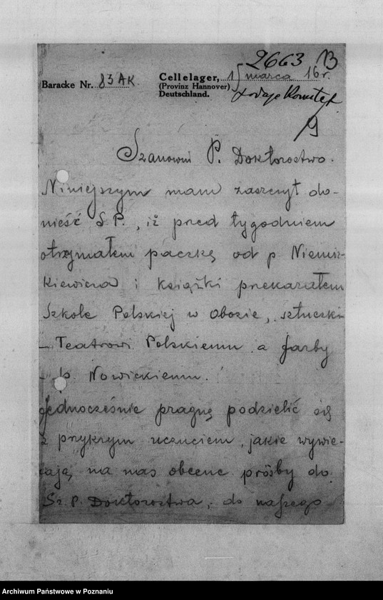 Obraz 19 z jednostki "Korespondencja różna- między innymi sprawozdanie Biura Porady Prawnej, wnioski o subwencję Gazety Olsztyńskiej, listy profesora Eugeniusza Romera- s. 13."