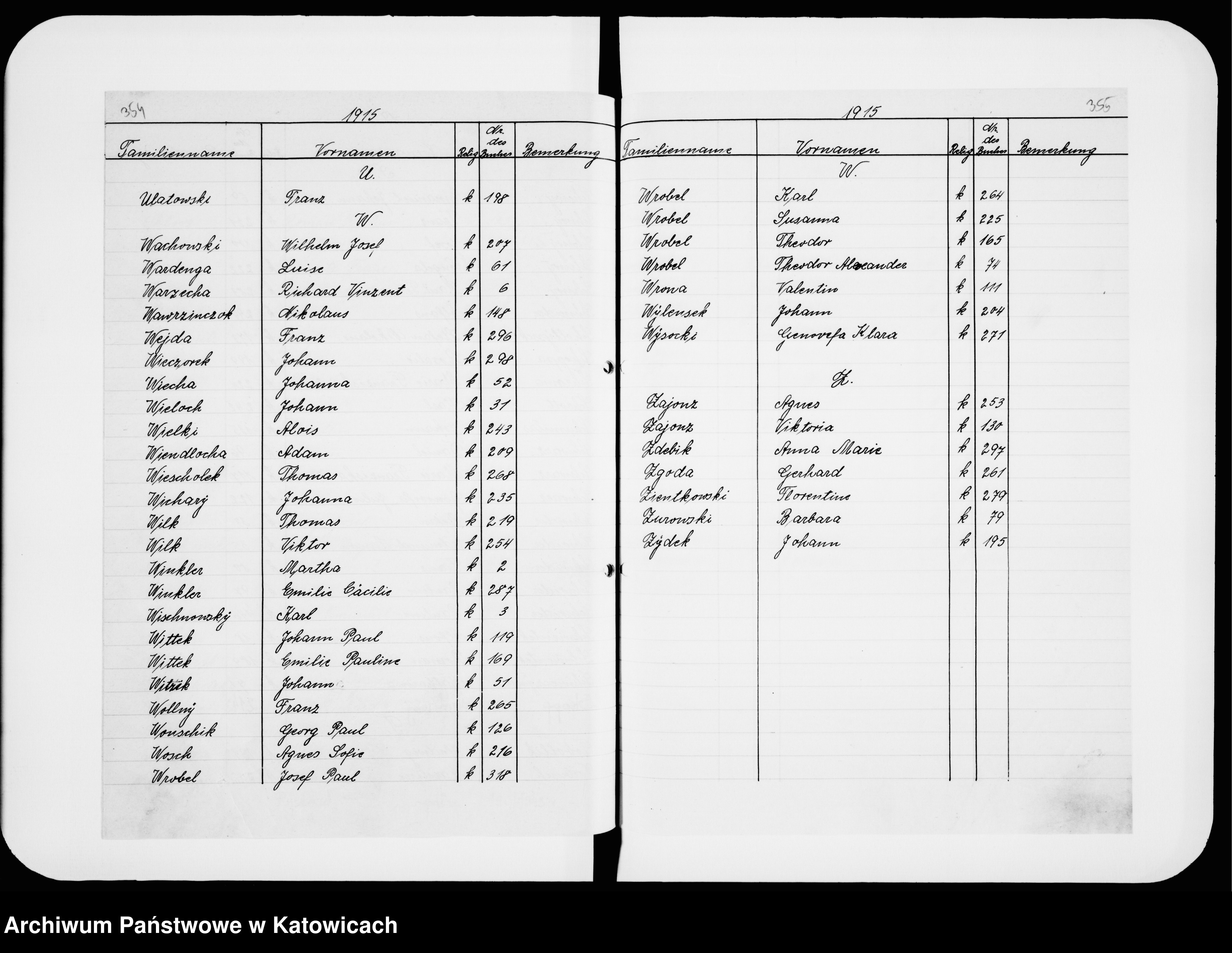 Skan z jednostki: Skorowidz do ksiąg zgonów