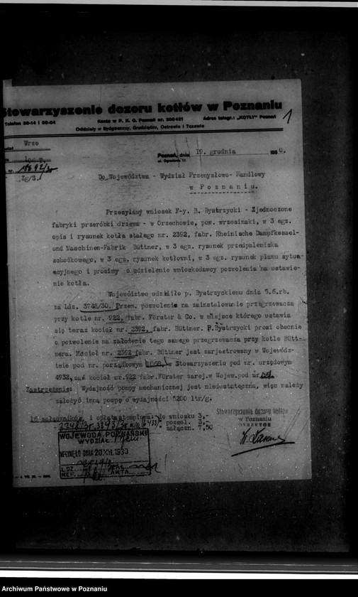 Obraz 5 z jednostki "Zjednoczone Fabryki Przeróbki Drzewa Bystrzyckiego w Orzechowie powiat wrzesiński nr woj. 1868"