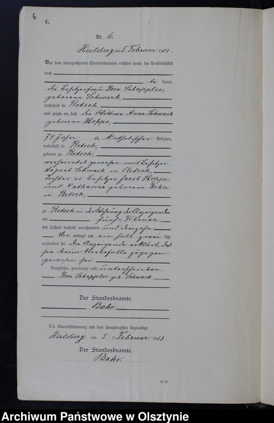 image.from.unit.number "Sterbe -Neben-Register Nr 1-66"