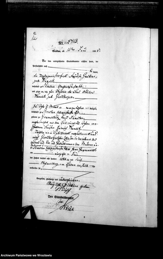 image.from.unit.number "Sterbe-Haupt-Register Breslau I 1885 Band 7"