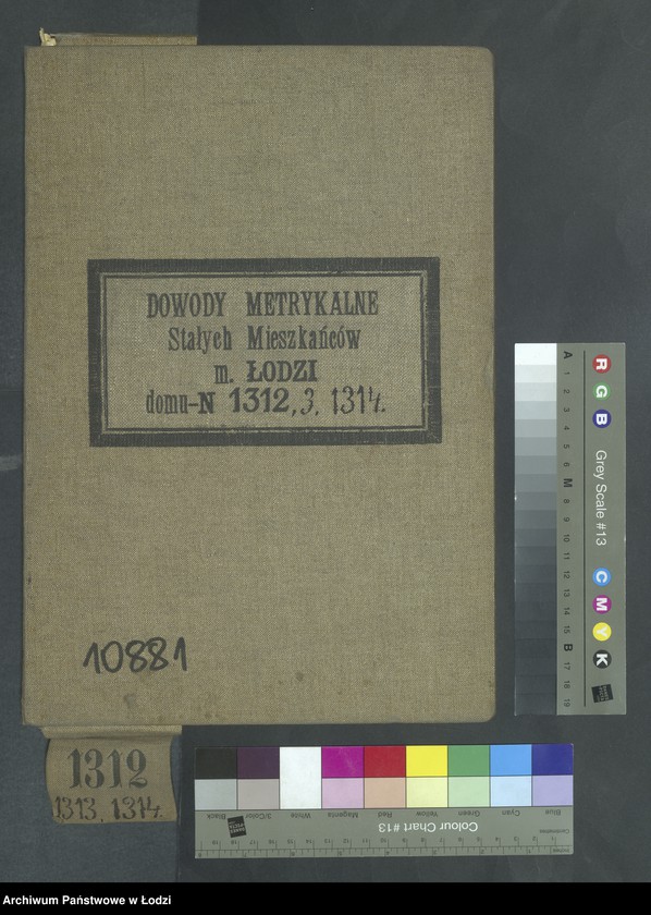 Obraz 2 z jednostki "Dowody metrykalne stałych mieszkańców m. Łodzi nr domu 1312-1314"