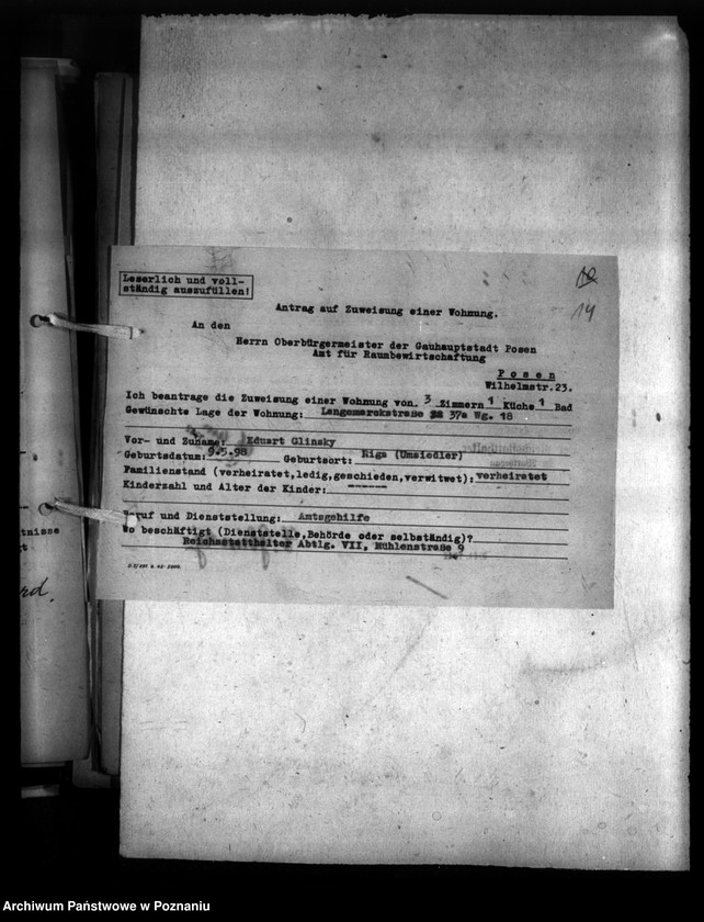 Obraz 18 z jednostki "Wohnungszuweisungen für Deutsche. Verdrängung der Polen."