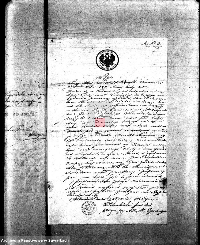 image.from.unit.number "Anneksa do Akt Zaślubionych z roku 1859."