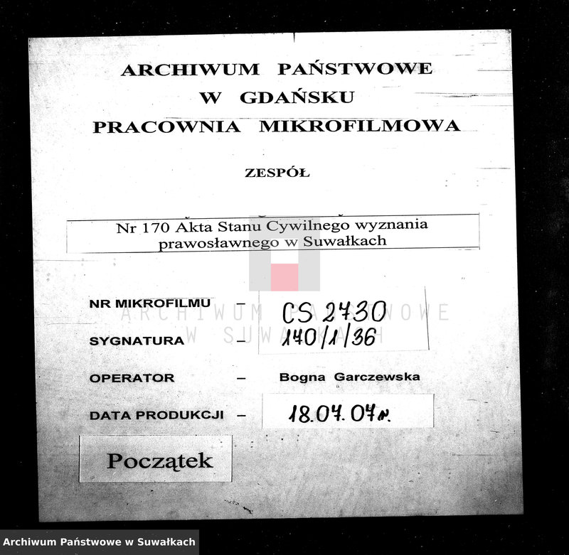 image.from.unit.number "Duplikat aktov graždanskago sostojanija o licach, rodivšichsja, brakosočetavšichsja i umešich po Suvalskomu pravoslavnomu prichodu Cholmsko-Varšavskoj Eparchij na 1901 god"