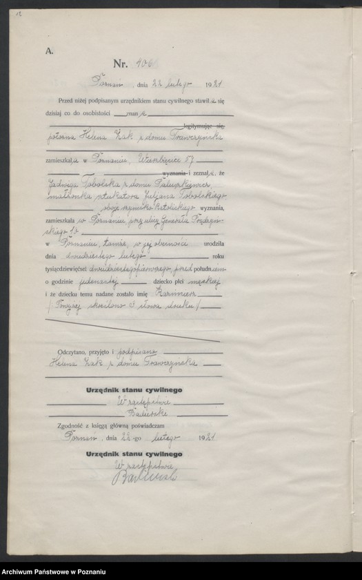 Obraz 14 z jednostki "Księga urodzeń odpis tom II [Rejestr poboczny urodzeń]"