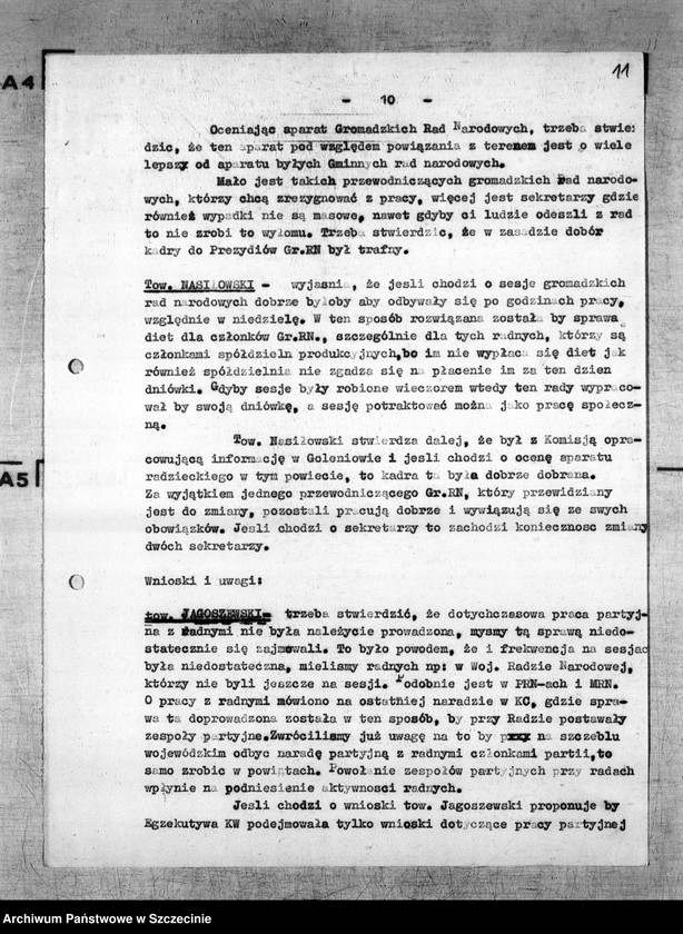 Obraz 15 z jednostki "Protokoły posiedzeń Egzekutywy Komitetu Wojewódzkiego Polskiej Zjednoczonej Partii Robotniczej: 4, 13, 26 kwietnia 1955 r."