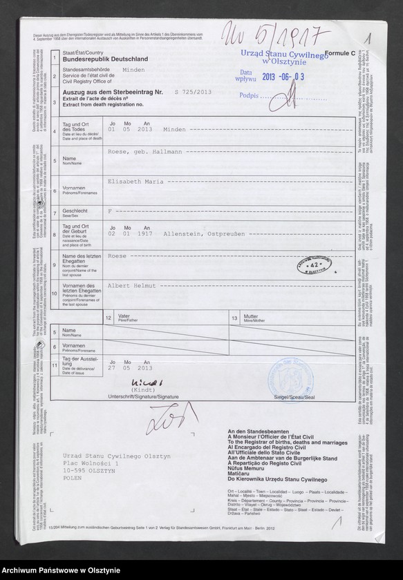 image.from.unit.number "Akta zbiorcze urodzeń z 1917 roku"