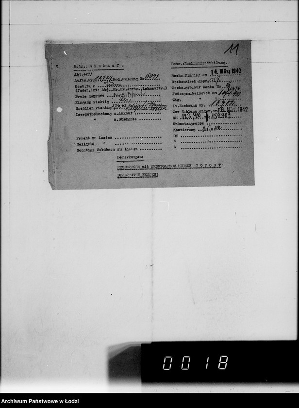 Obraz 15 z jednostki "W. [rachunki za dostawy towarów dla Getta]"